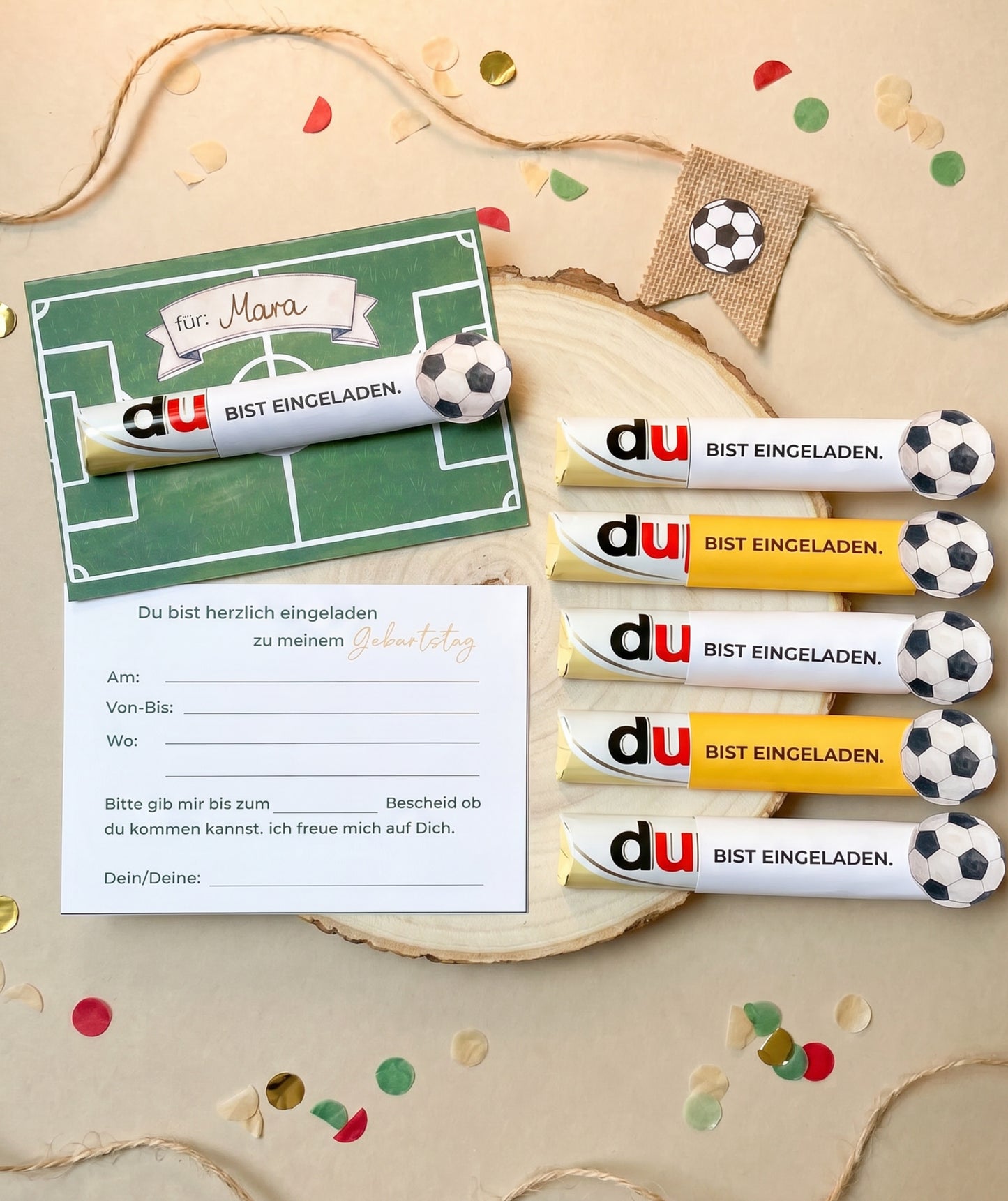Fußball Einladung - Druckvorlage