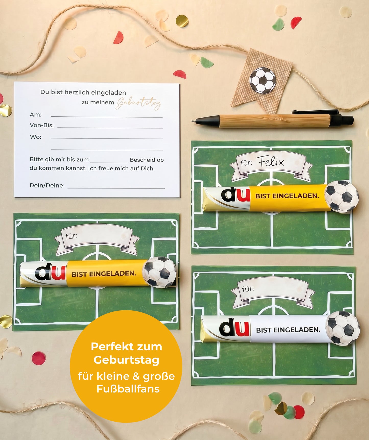 Fußball Einladung - Druckvorlage