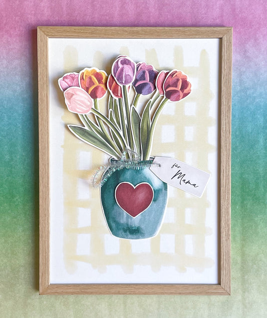 Digitale Druckvorlage - A4 Muttertags-Blumenstrauß