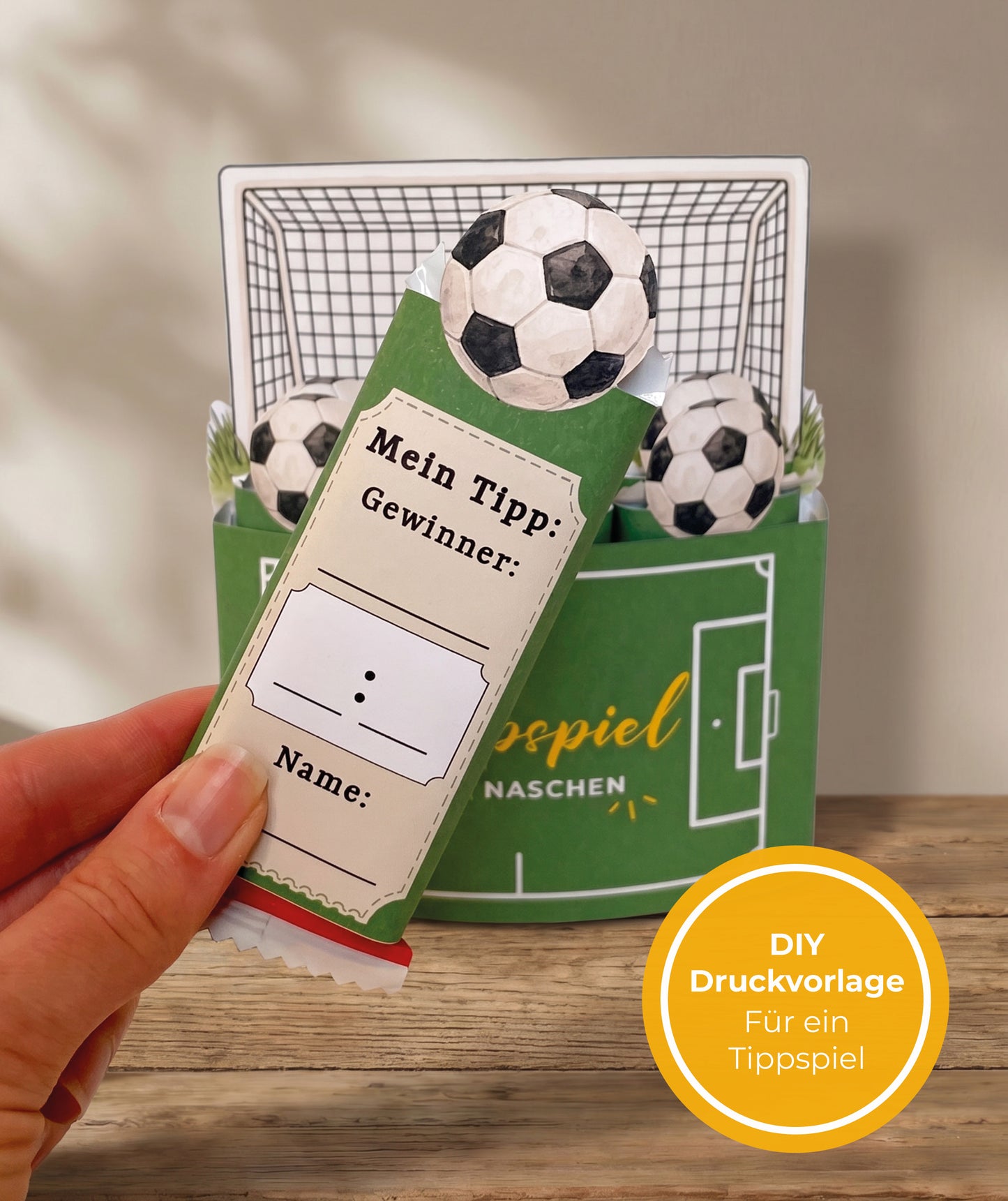 Fußball-Tippspiel Banderolen für Schokoriegel - Tippen & Naschen