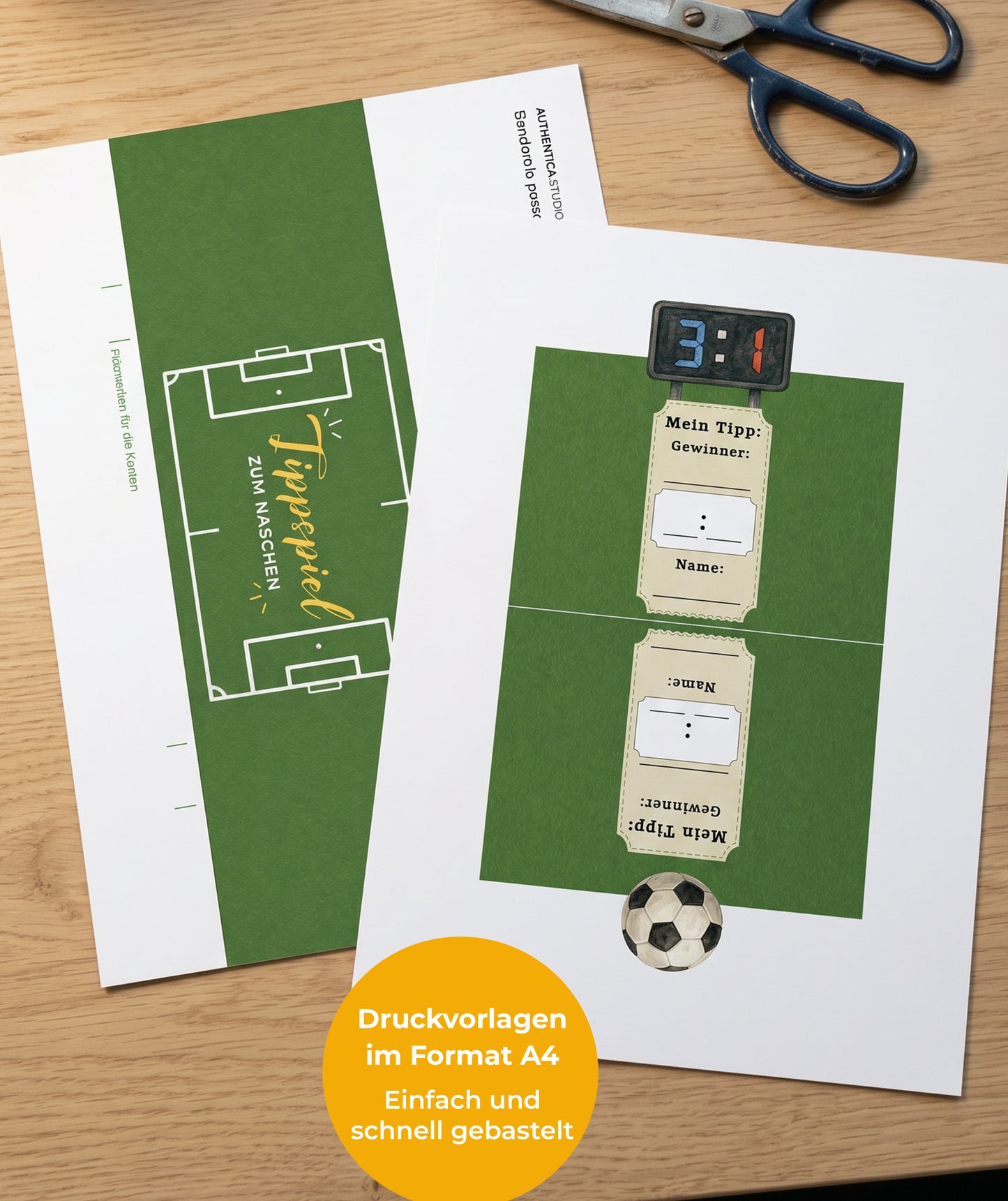 Tippspiel mit Fußballmotiven für Schokoriegel - Tippen & Naschen