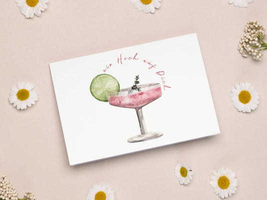 Grußkarte "Cheers Rosé" I Ein Hoch auf Dich
