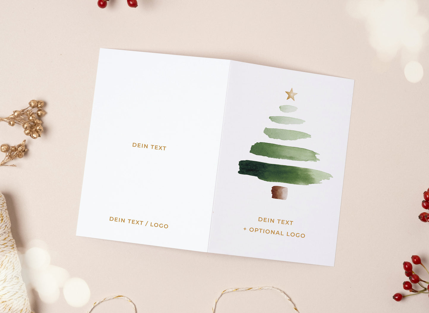Individualisierte Weihnachtskarte I Moderne Tanne