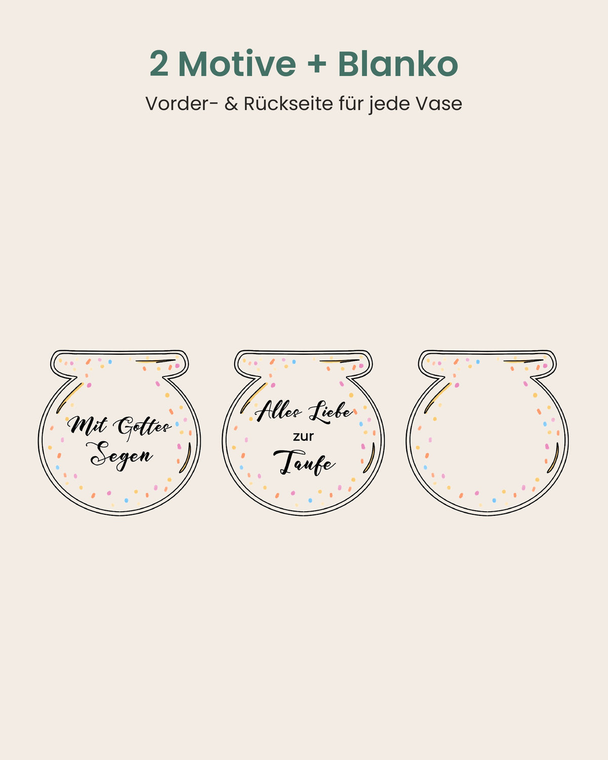 Geldgeschenk Taufe zum Ausdrucken – Vase mit Tulpen „Mit Gottes Segen“