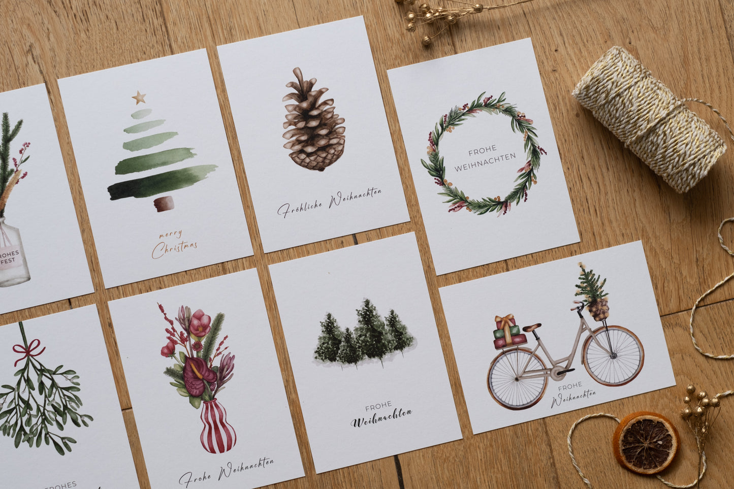 10-er Weihnachtskartenset | Tannenzapf