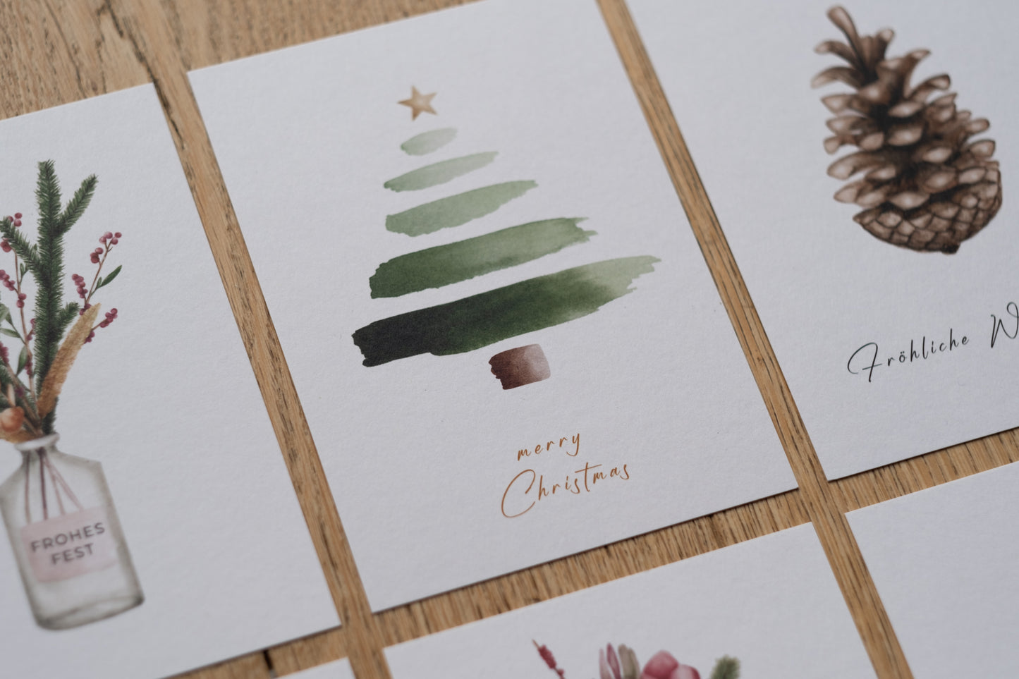 10-er Weihnachtskartenset | Tannenzapf