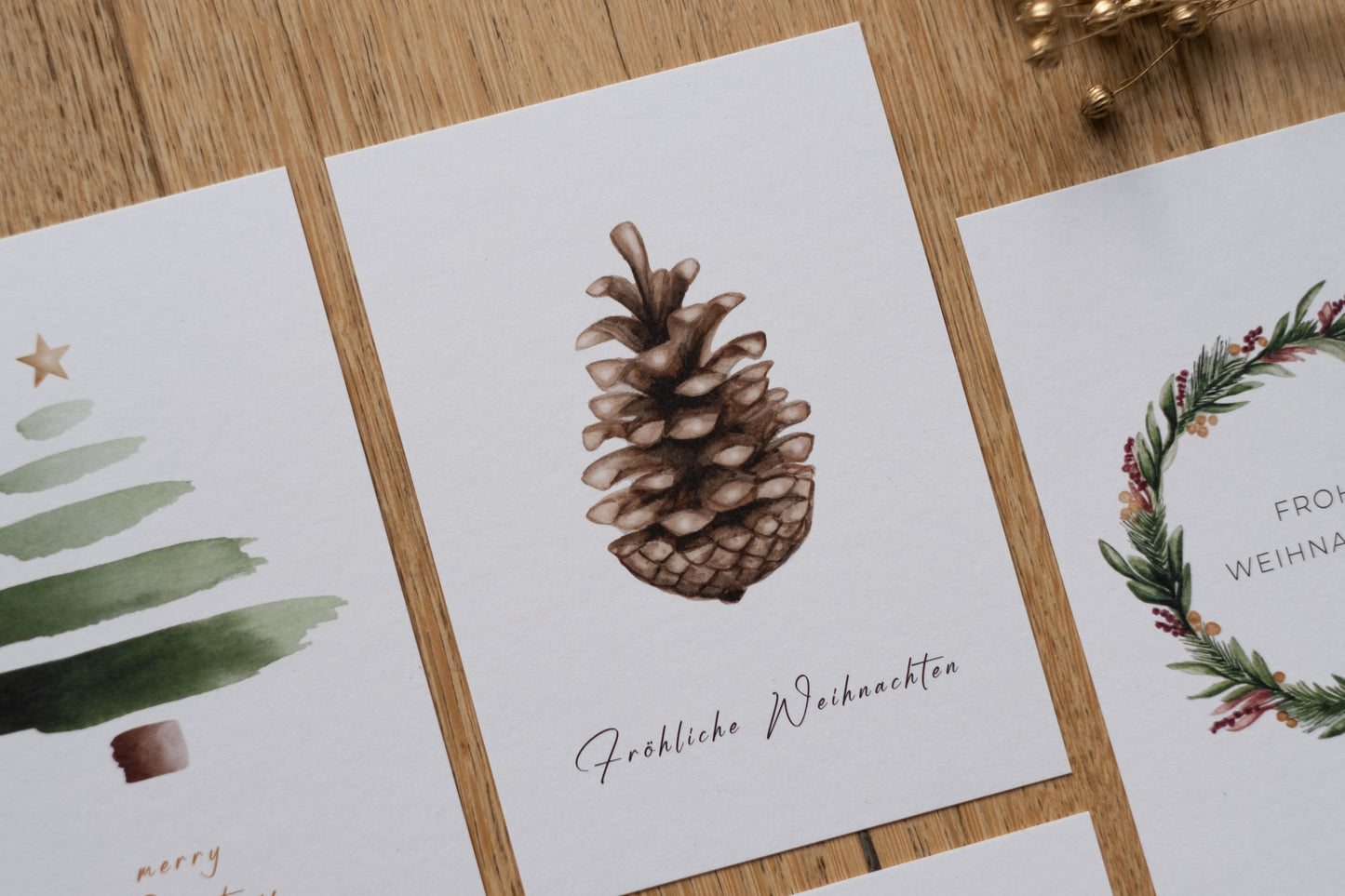 10-er Weihnachtskartenset | Tannenzapf