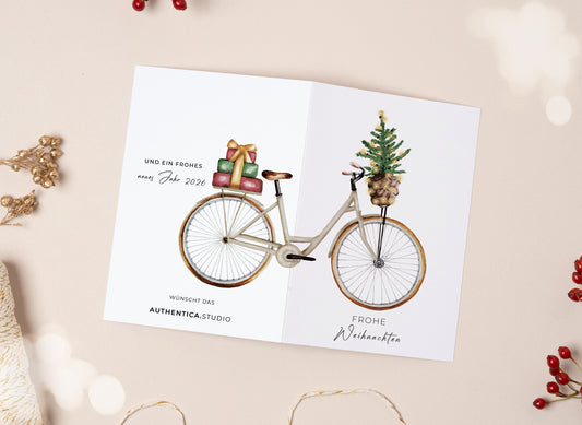 Individualisierte Weihnachtskarte I Fahrrad
