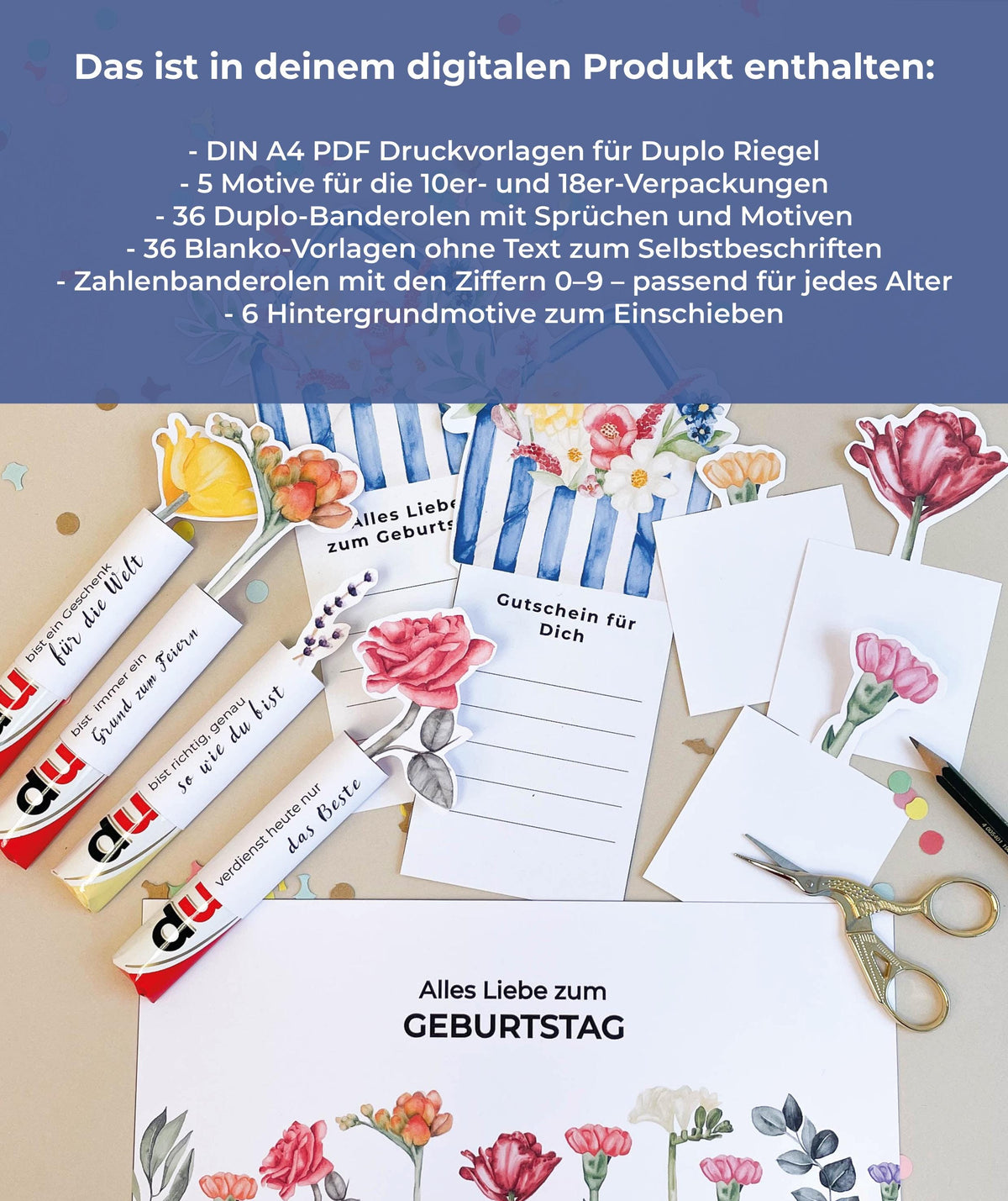 Duplo-Banderolen Geburtstag & Dankeschön