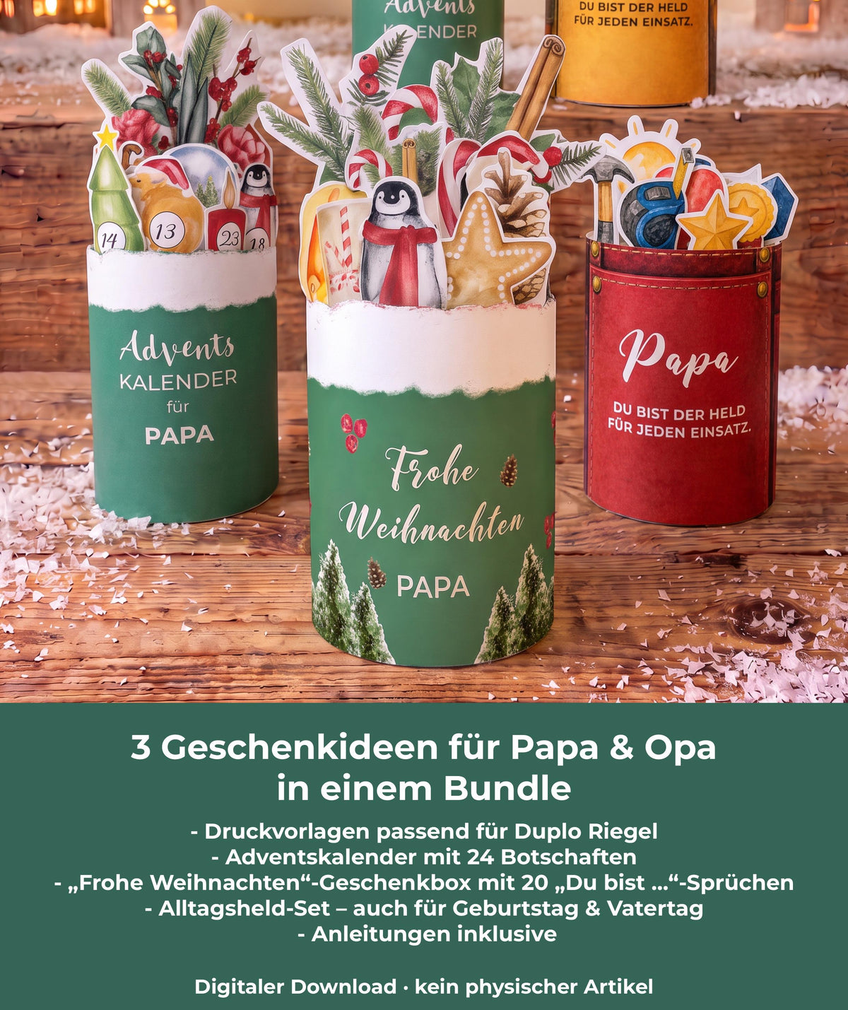 Weihnachtsbundle Papa & Opa zum Ausdrucken
