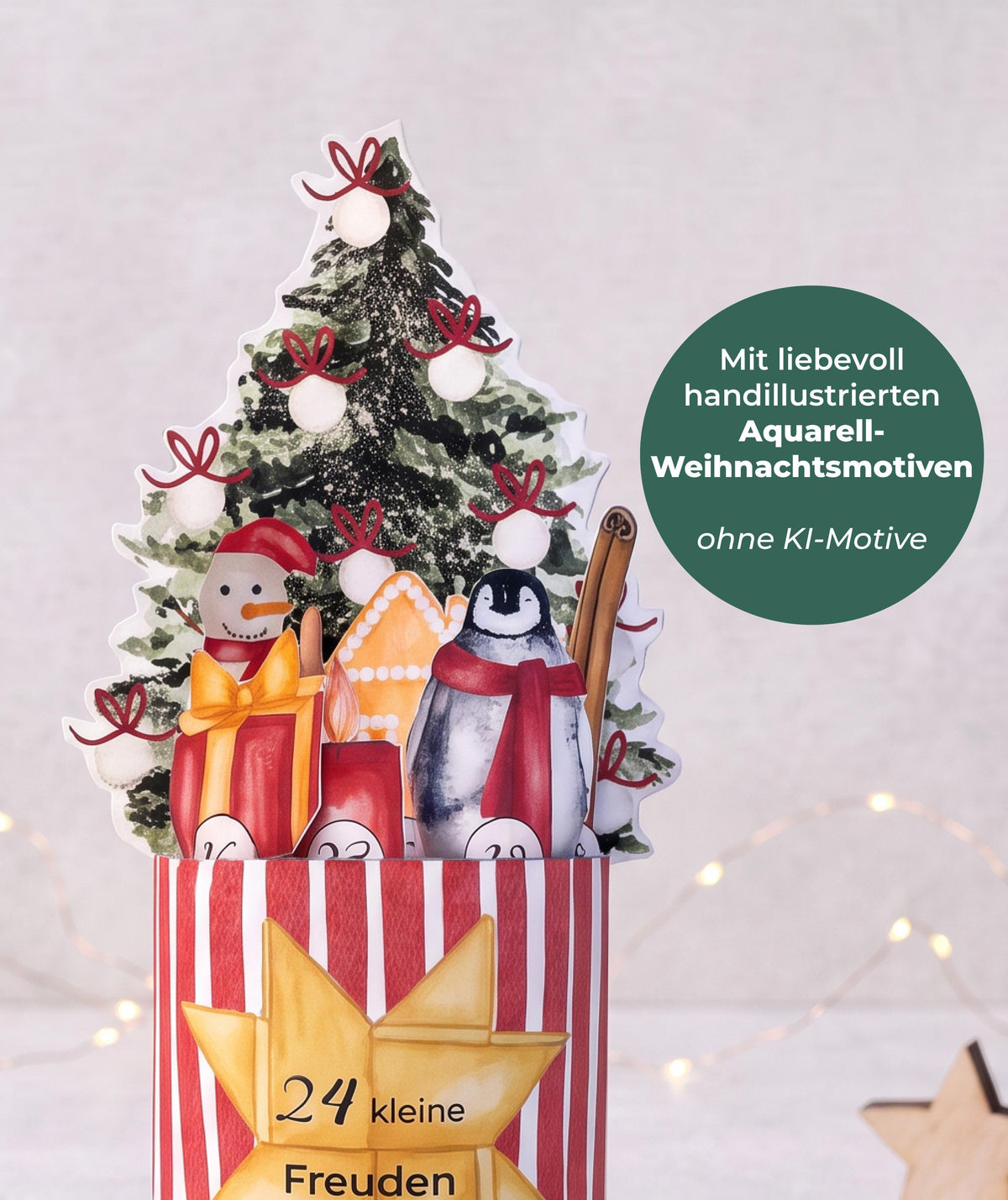 Adventskalender Kamin Rot zum Ausdrucken