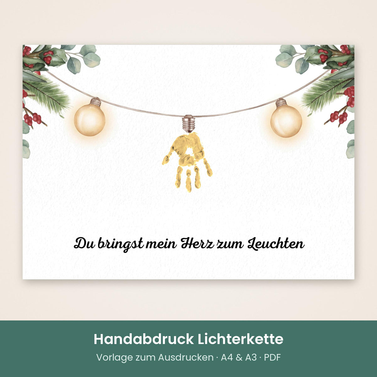Handabdruck Lichterkette