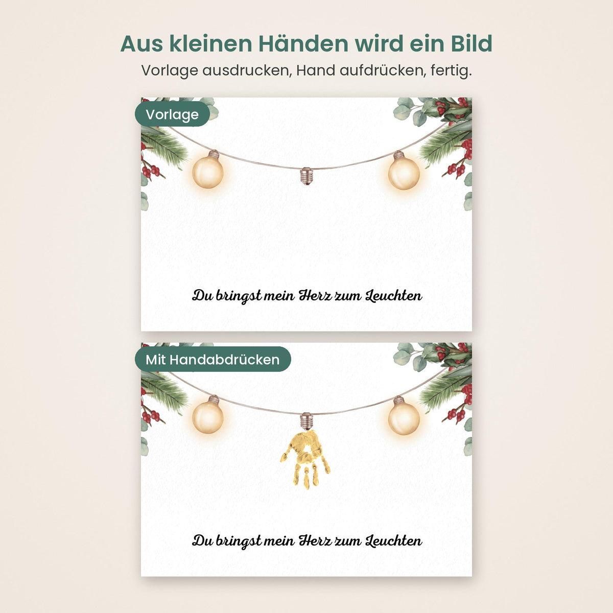 Handabdruck Lichterkette