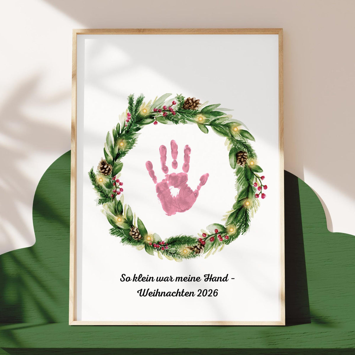 Handabdruck Weihnachtskranz