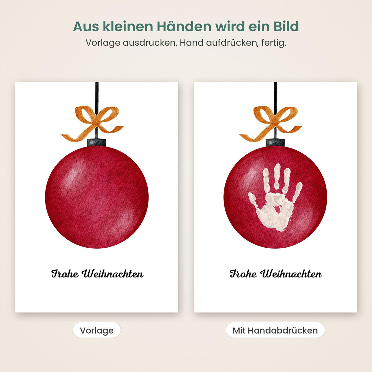 Handabdruck Weihnachtskugel