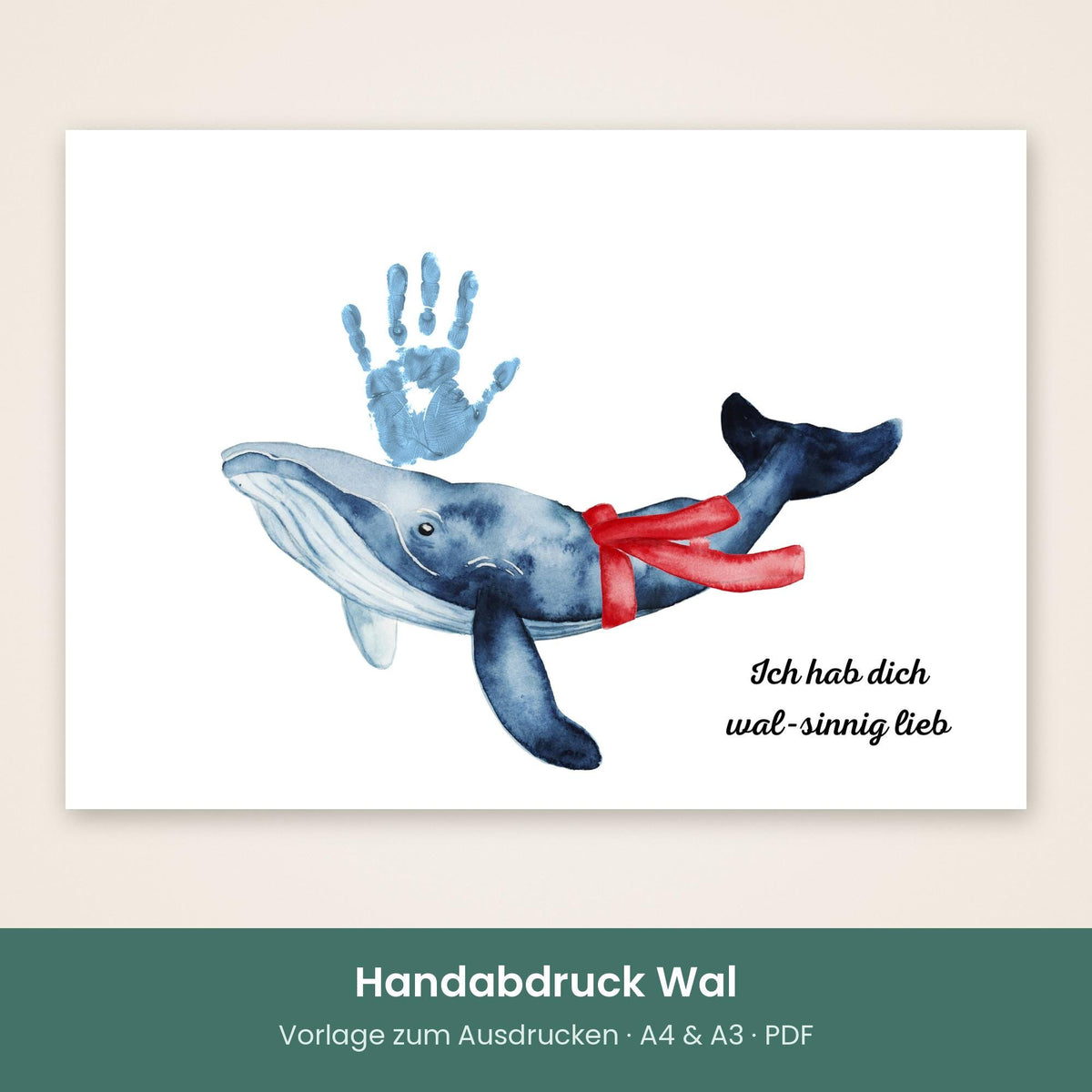 Handabdruck Wal