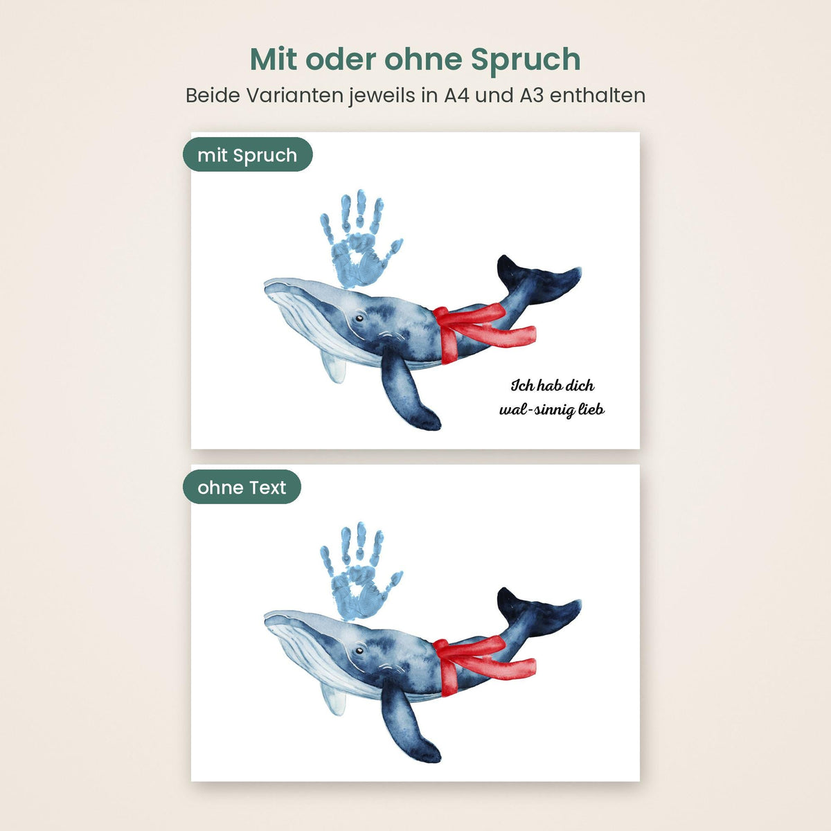 Handabdruck Wal