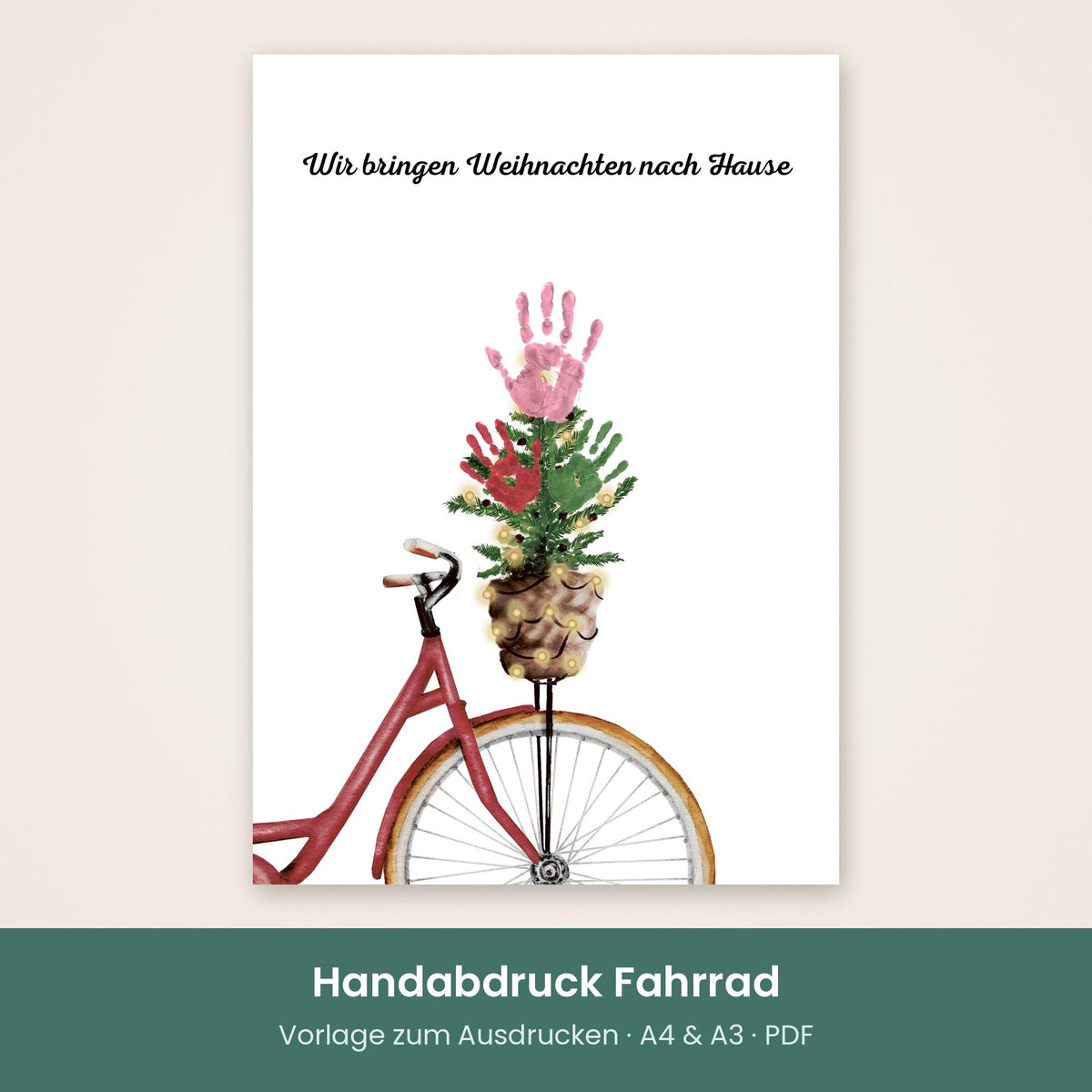 Handabdruck Fahrrad