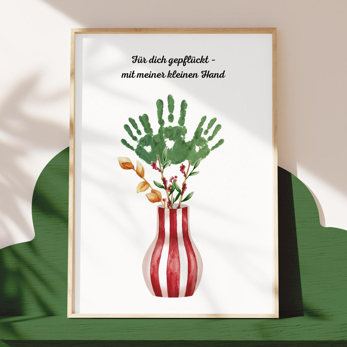 Handabdruck Blumenvase