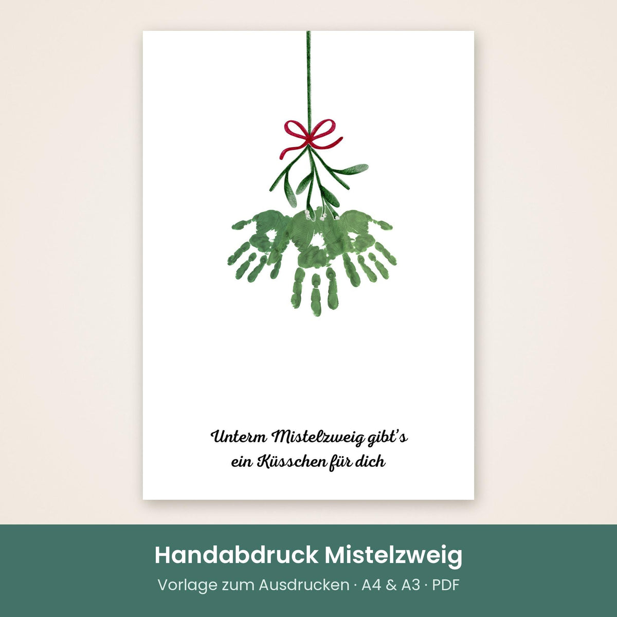 Handabdruck Mistelzweig