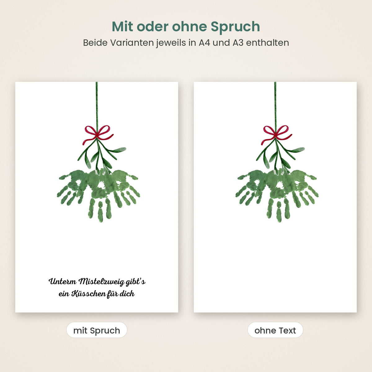 Handabdruck Mistelzweig