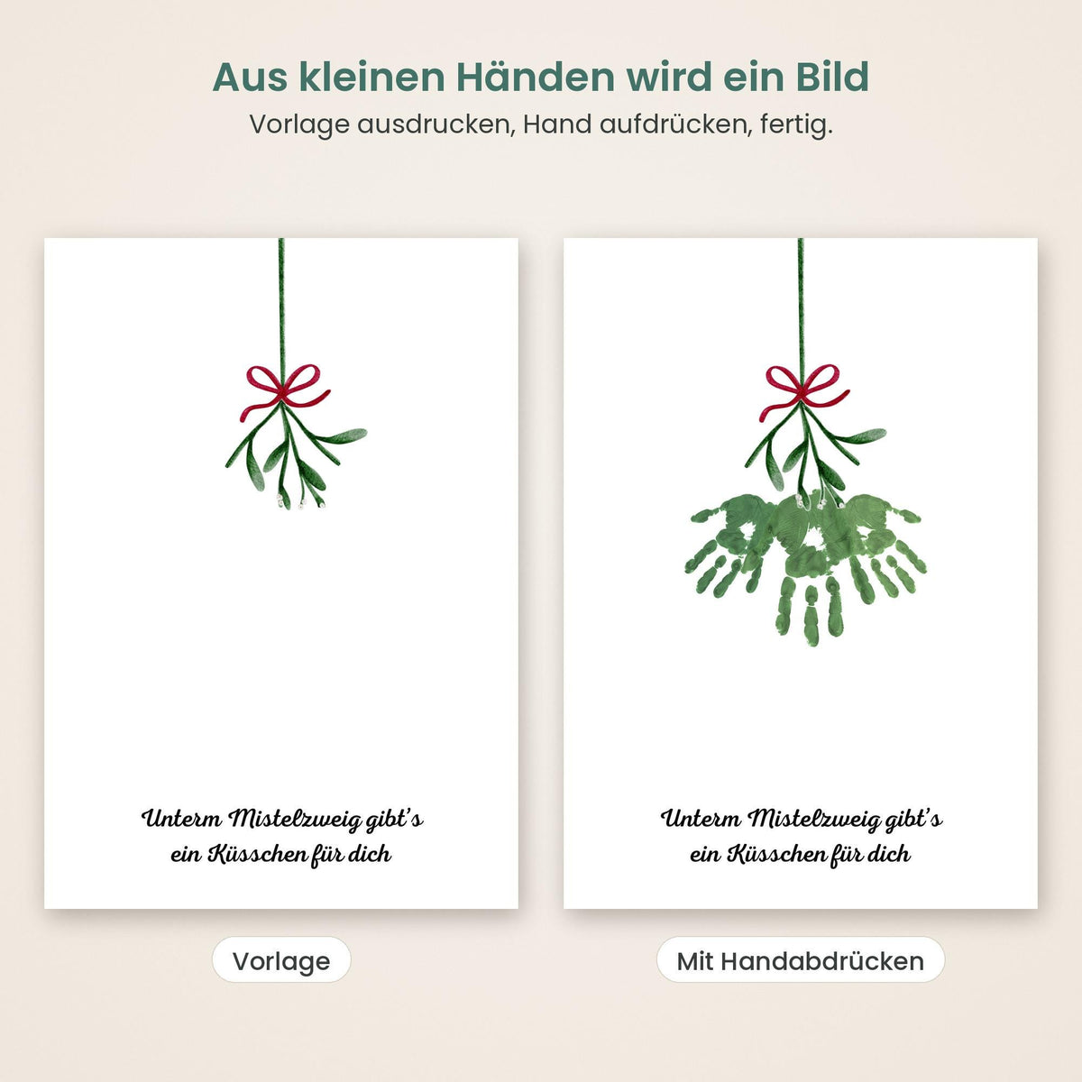 Handabdruck Mistelzweig