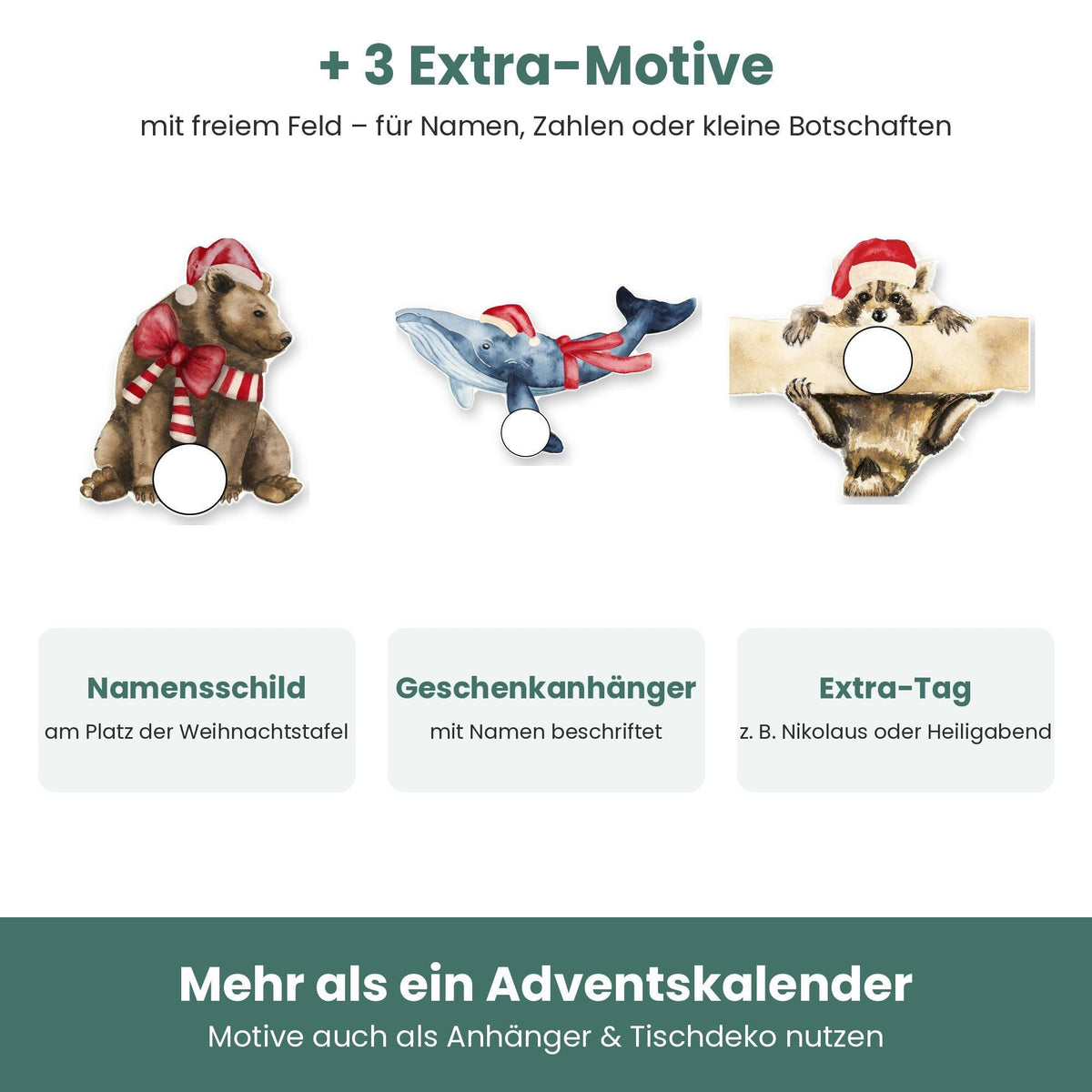 3 Extra-Motive mit freiem Feld