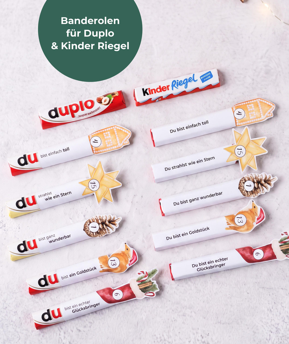 Adventskalender-Set 5 Motive zum Ausdrucken