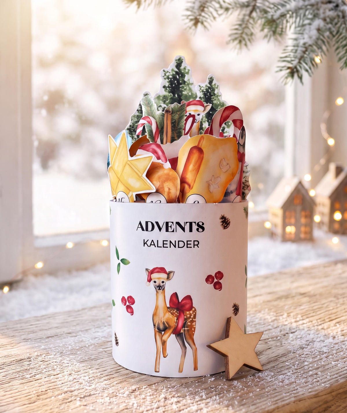 Adventskalender-Set 5 Motive zum Ausdrucken