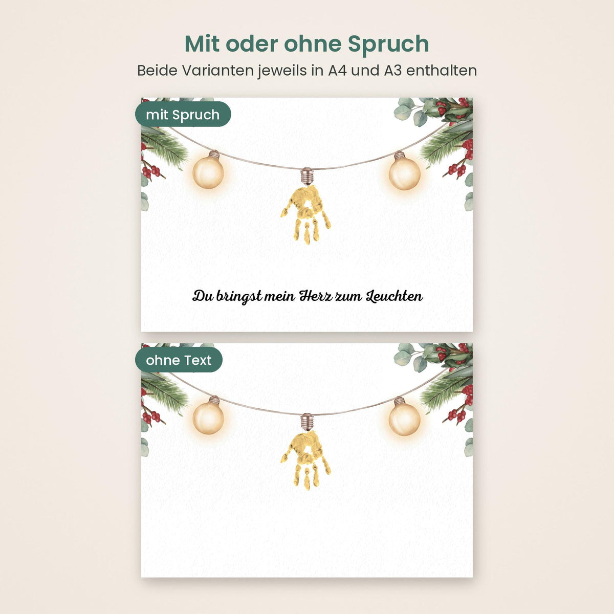 Handabdruck Lichterkette