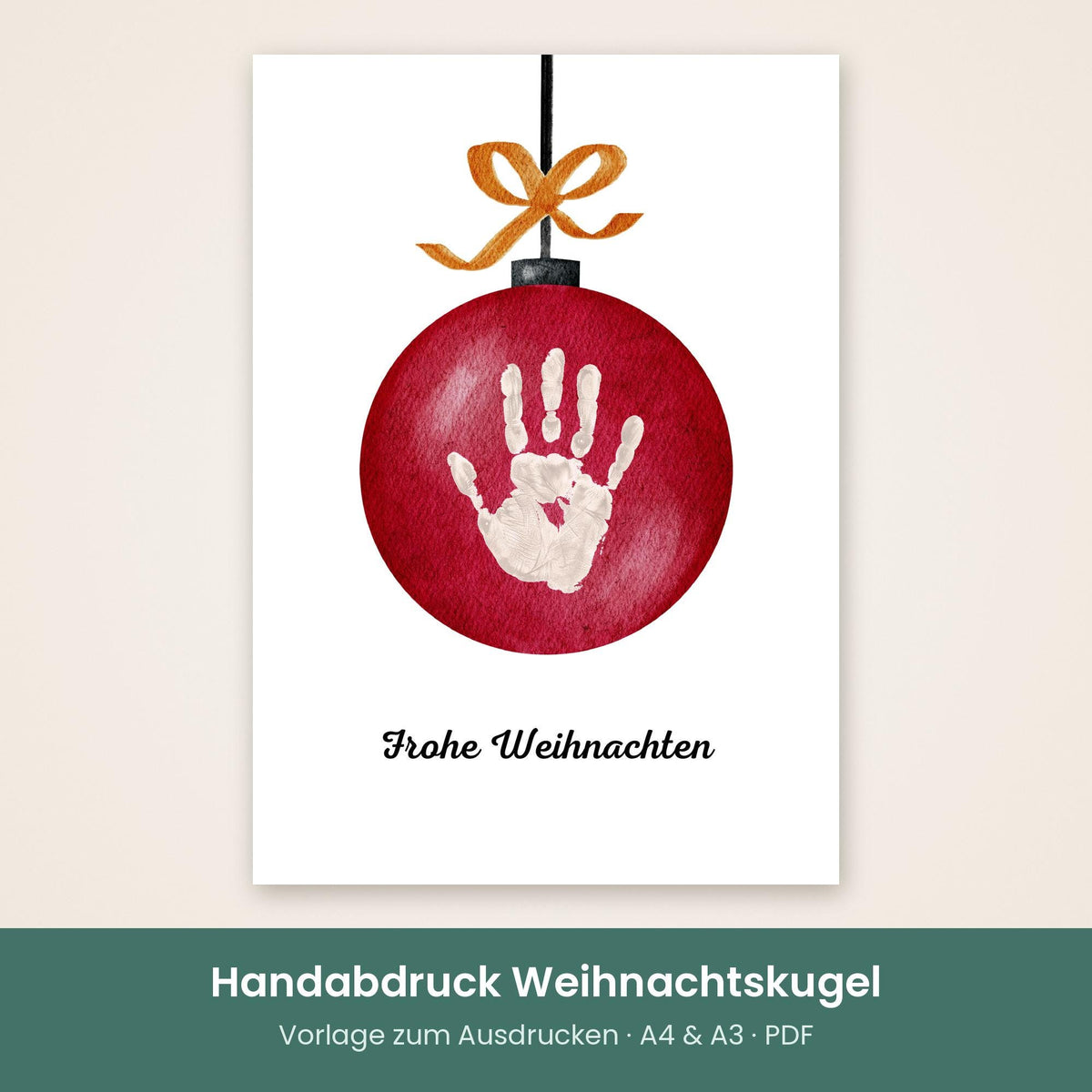 Handabdruck Weihnachtskugel