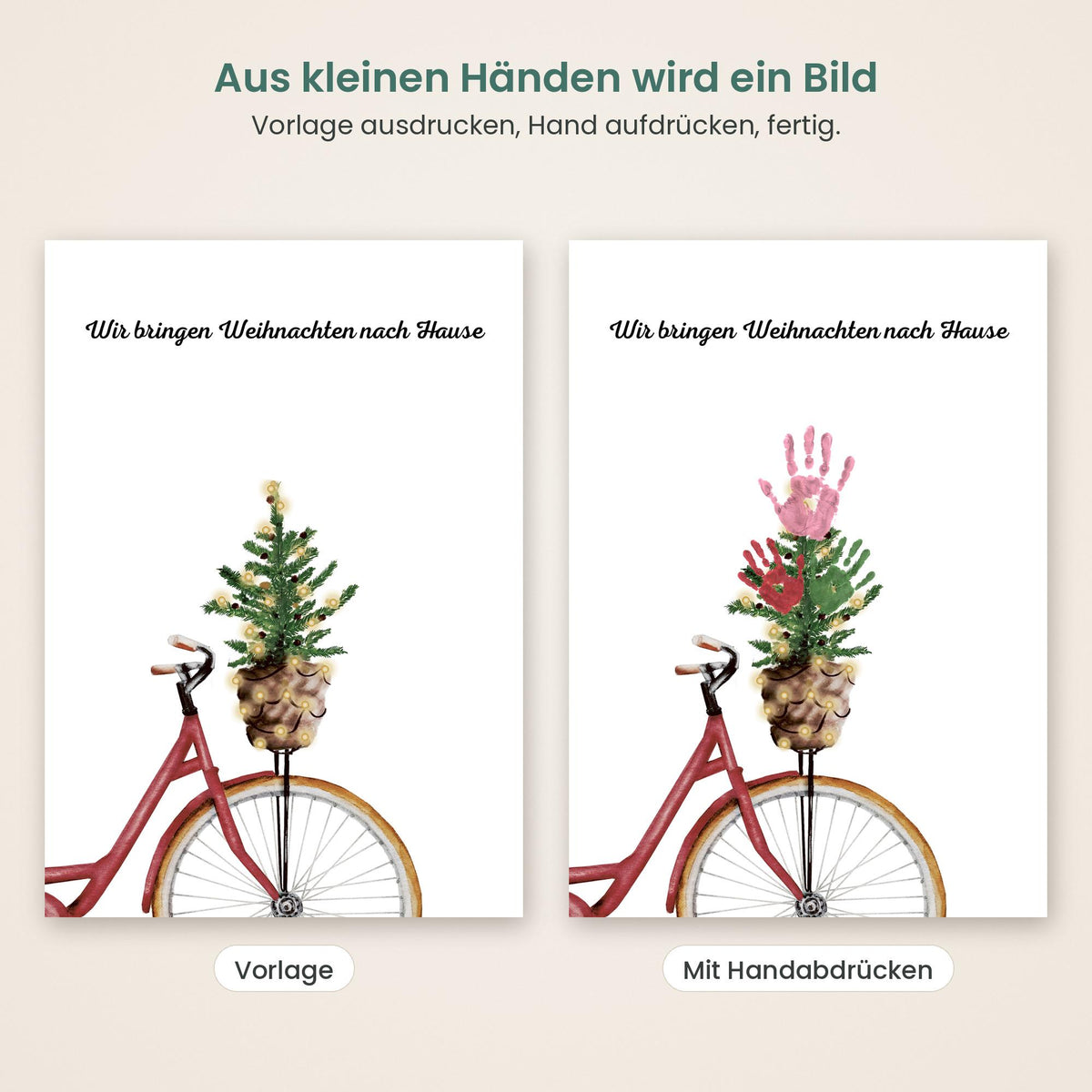 Handabdruck Fahrrad