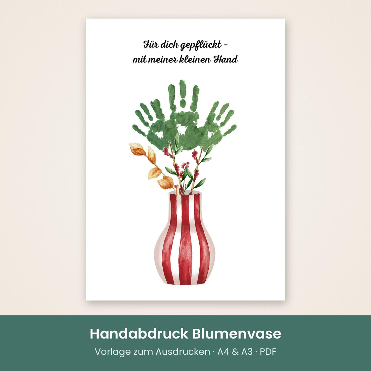 Handabdruck Blumenvase