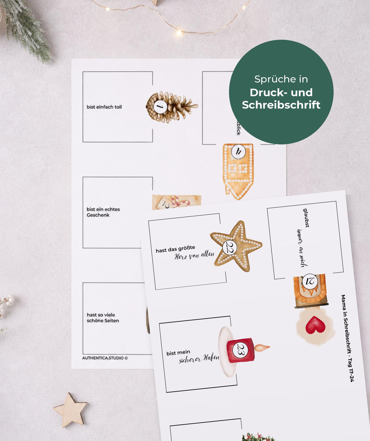 Sprüche für Mama in Druck- und Schreibschrift