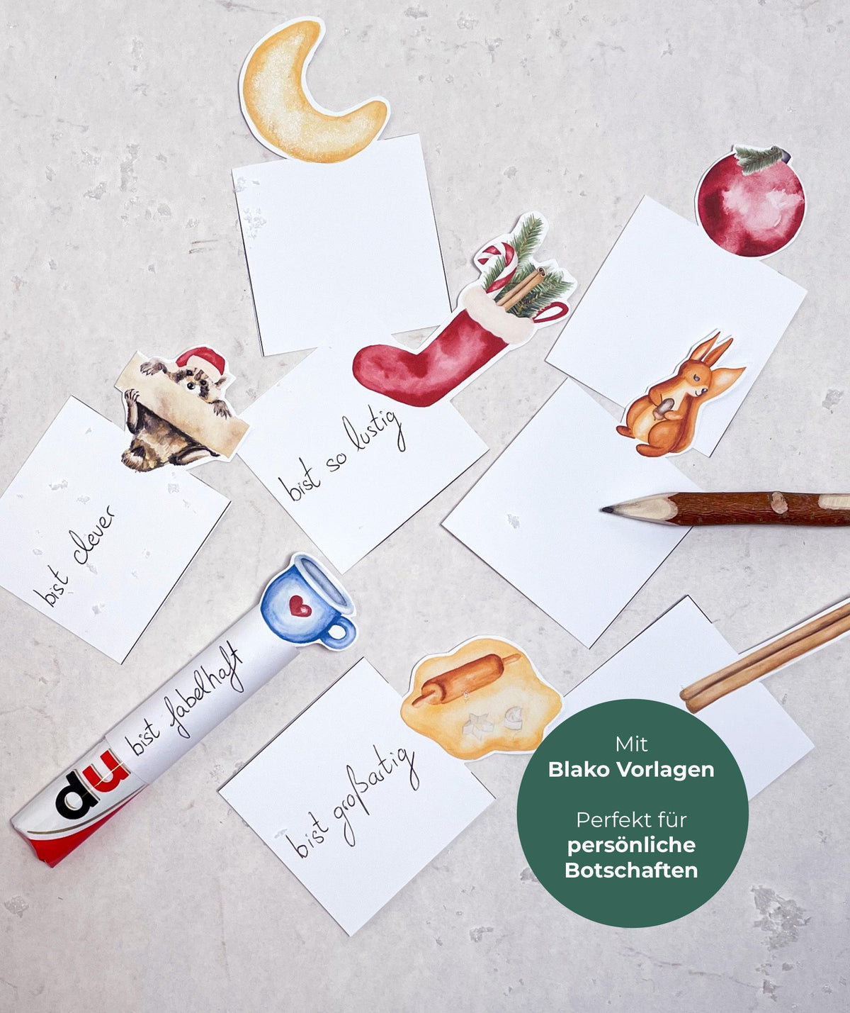 Adventskalender Bundle für Mama & Oma und Papa & Opa – Druckvorlagen für Duploriegel