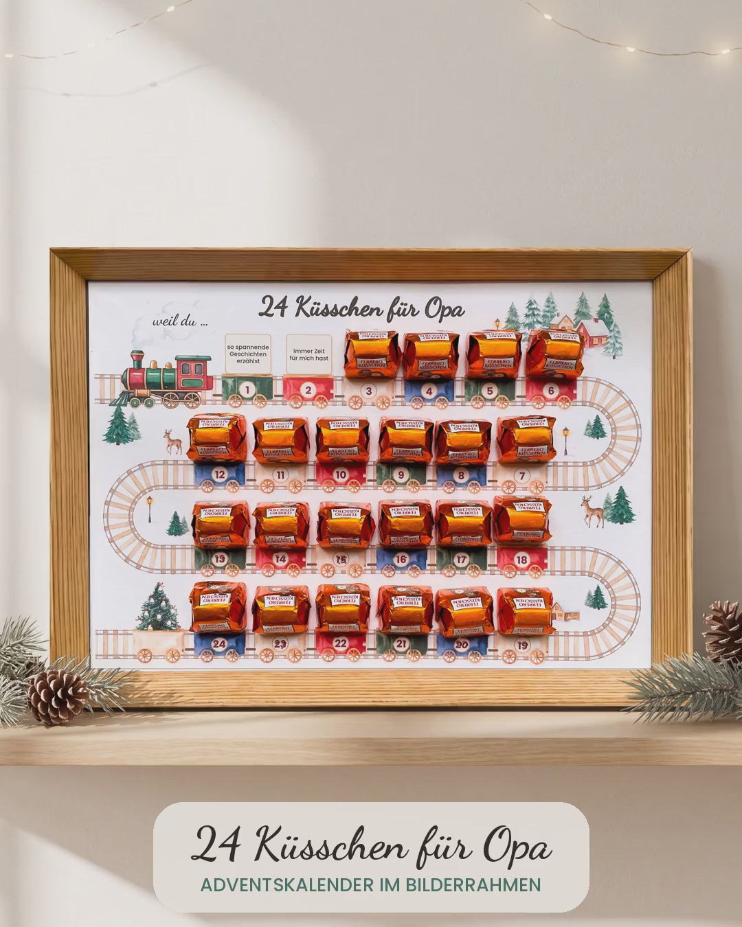 Video: Küsschen Adventskalender für Opa im Bilderrahmen
