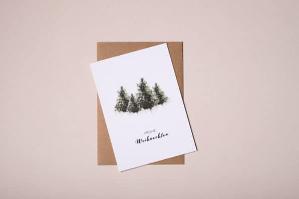 Weihnachtskarte mit Tanne Aquarell